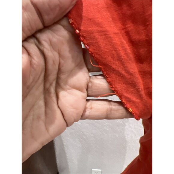 H&M Red V-Neck Dress With Sequin Trim & Short Sleeves - Womens 14 - Picture 6 of 9